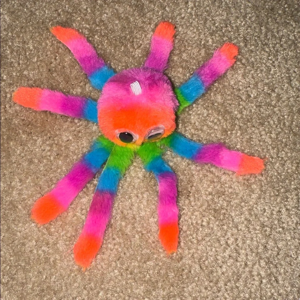 Colorful Plush Spider Cat Toy, NEW